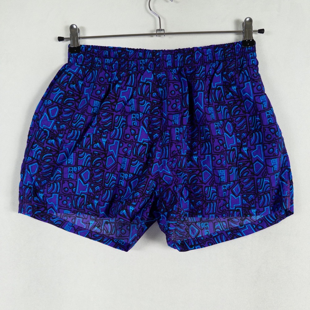 Vtg 90s G2000 Swim Trunks Mens Medium Purple Blue Geometric Print Indie Lined